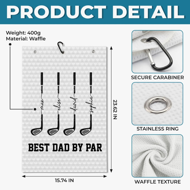Personalized Golf Towel – Father's Day Birthday Golf Gifts For Dad – Swing, Smile, Repeat