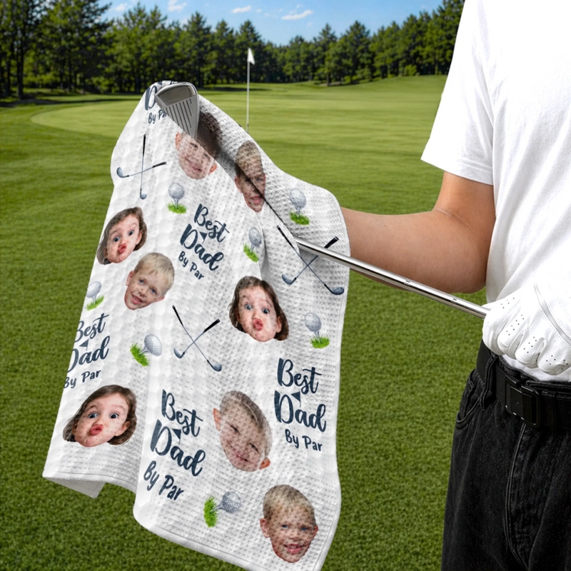 Personalized Photo Golf Towel – Father's Day Birthday Golf Gifts For Dad – Good Days Start With Golf