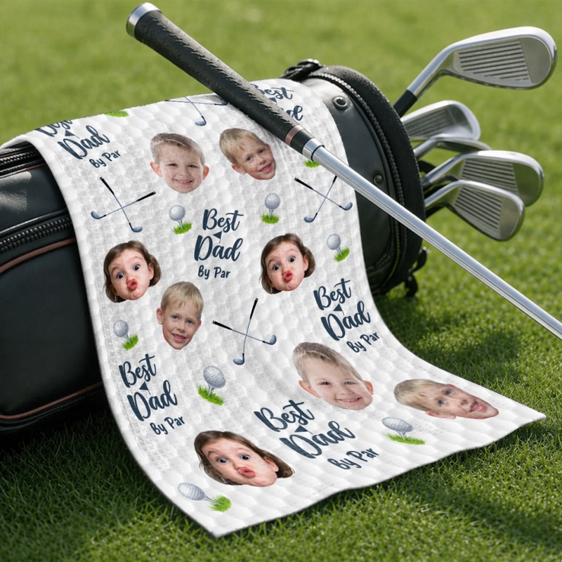 Personalized Photo Golf Towel – Father's Day Birthday Golf Gifts For Dad – Good Days Start With Golf