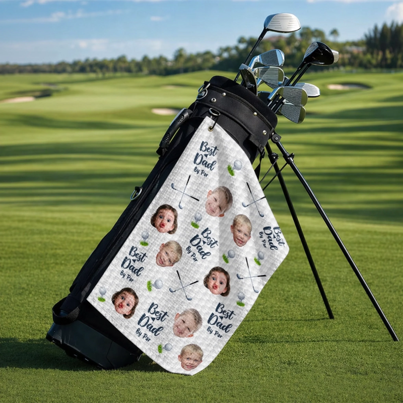 Personalized Photo Golf Towel – Father's Day Birthday Golf Gifts For Dad – Good Days Start With Golf