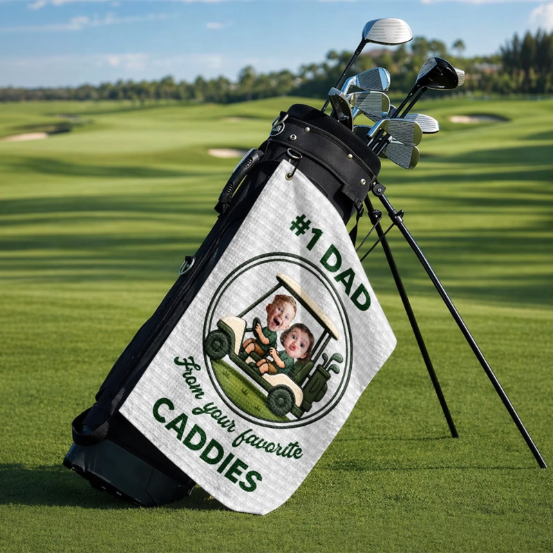 Personalized Photo Golf Towel – Father's Day Birthday Golf Gifts For Dad – Life Is Better On The Green