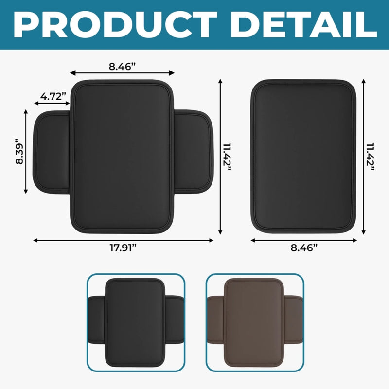 Personalized Leather Car Armrest Cushion Pad – Father's Day Gifts For Dad, Grandpa – Drive In Comfort