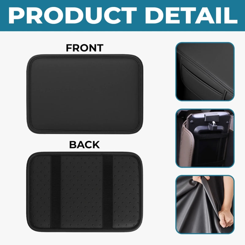 Personalized Leather Car Armrest Cushion Pad – Father's Day Gifts For Dad, Grandpa – Drive In Comfort