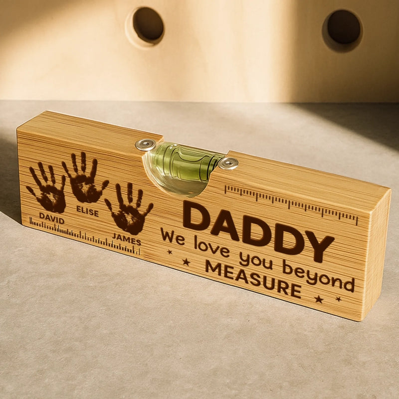Personalized Wooden Bottle Opener With Built-in Spirit Level – Father's Day Gifts For Grandpa, Dad –  Dad Makes Everything Better