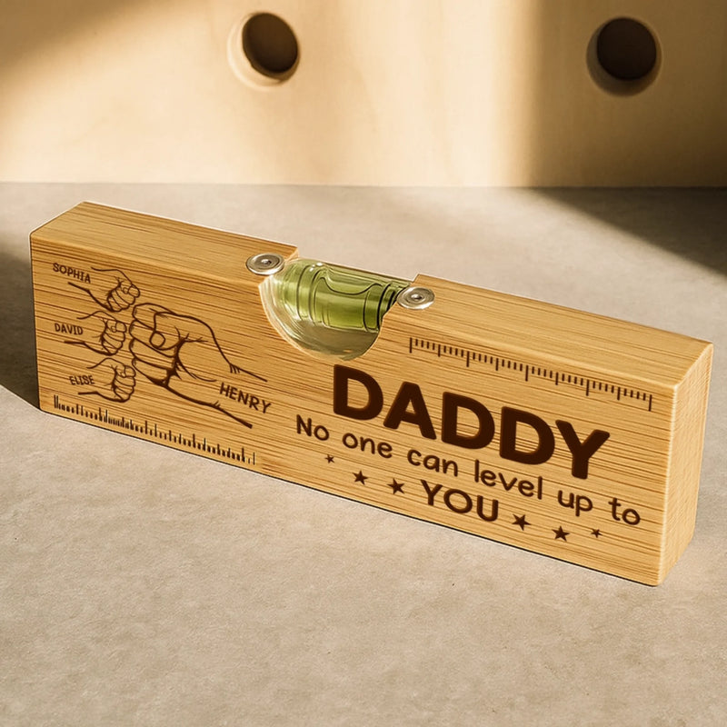 Personalized Wooden Bottle Opener With Built-in Spirit Level – Father's Day Gifts For Grandpa, Dad –  Dad Level Always Perfect
