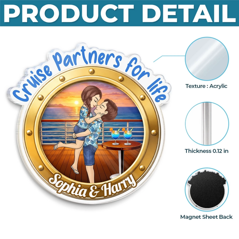 Personalized Cruise Ship Door Magnet – Summer Gifts For Couple – Sunsets And Love All Summer