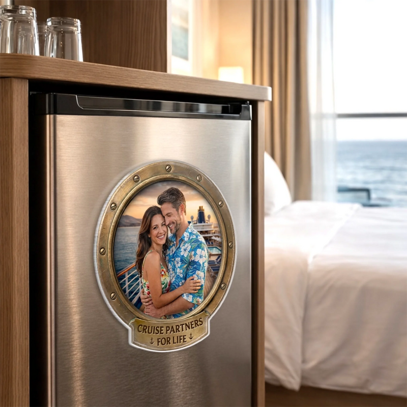 Personalized Photo Cruise Ship Door Magnet – Gifts For Couple – Sailing Into Our Next Adventure