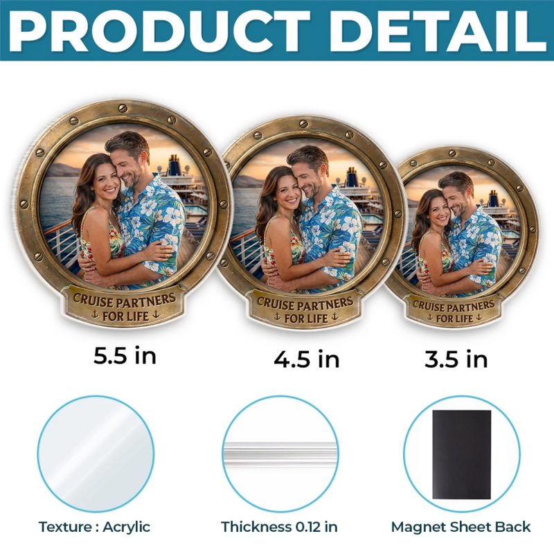 Personalized Photo Cruise Ship Door Magnet – Gifts For Couple – Sailing Into Our Next Adventure