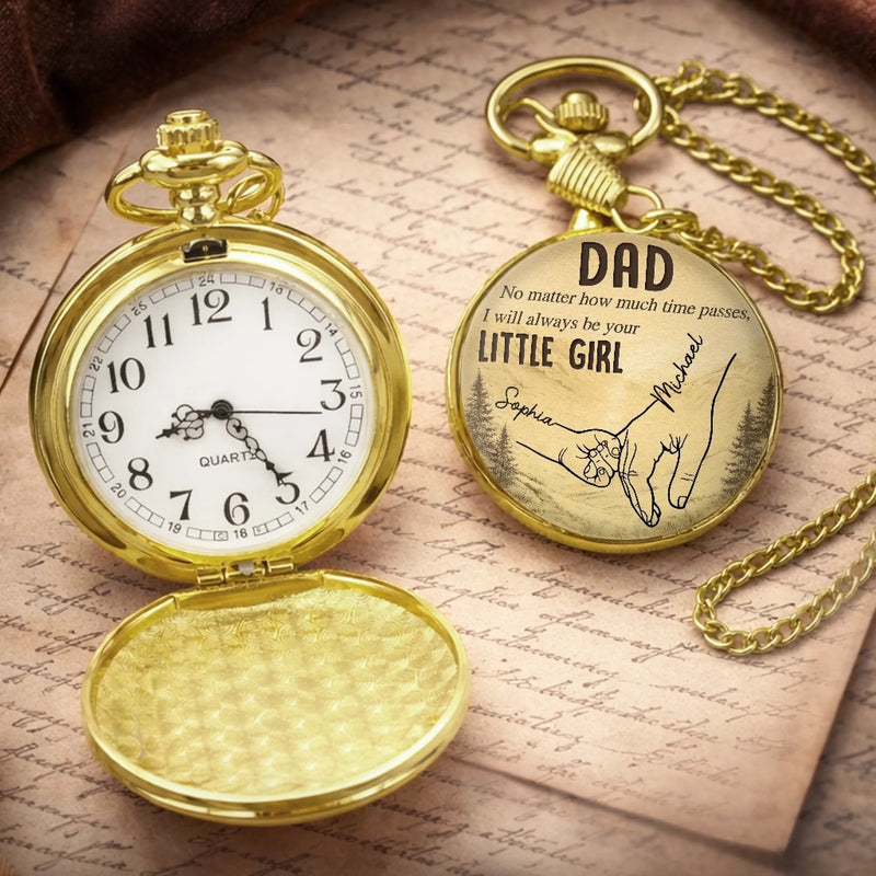 Personalized Pocket Watch – Gifts For Dad, Grandpa – Forever Thankful For Dad