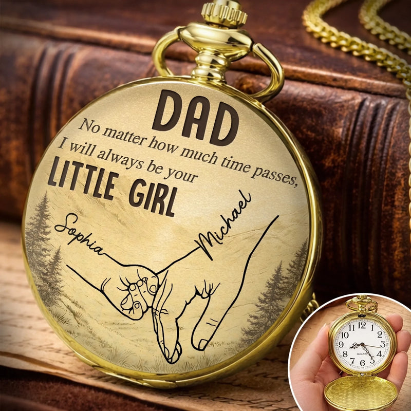 Personalized Pocket Watch – Gifts For Dad, Grandpa – Forever Thankful For Dad