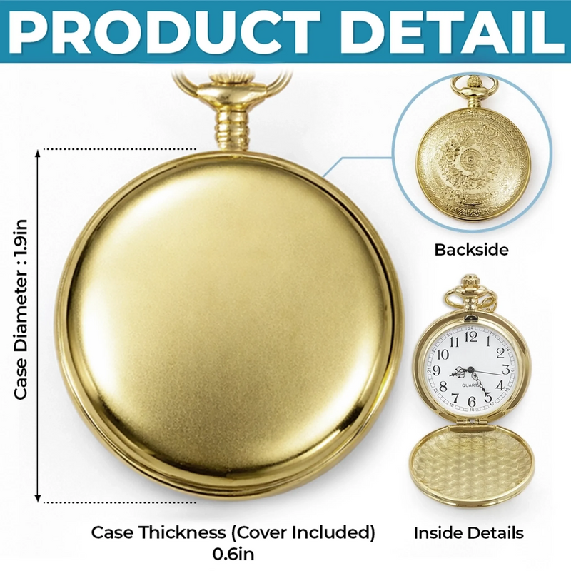 Personalized Pocket Watch – Gifts For Dad, Grandpa – Forever Thankful For Dad