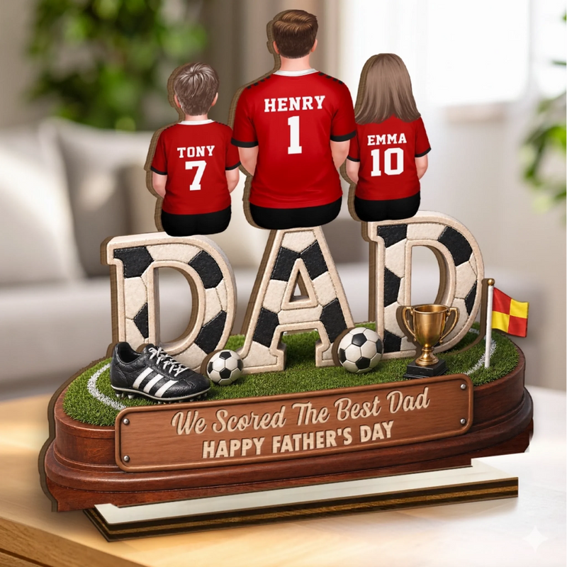 Personalized 2-Layered Wooden Plaque – Father's Day Gifts For Dad, Grandpa, Soccer Lovers – Built For The Soccer Life