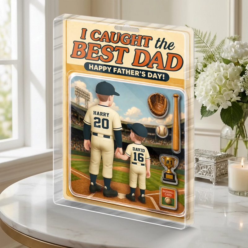 Personalized Acrylic Plaque – Father's Day Gifts For Dad, Baseball Lovers – The Heart Of Our Team
