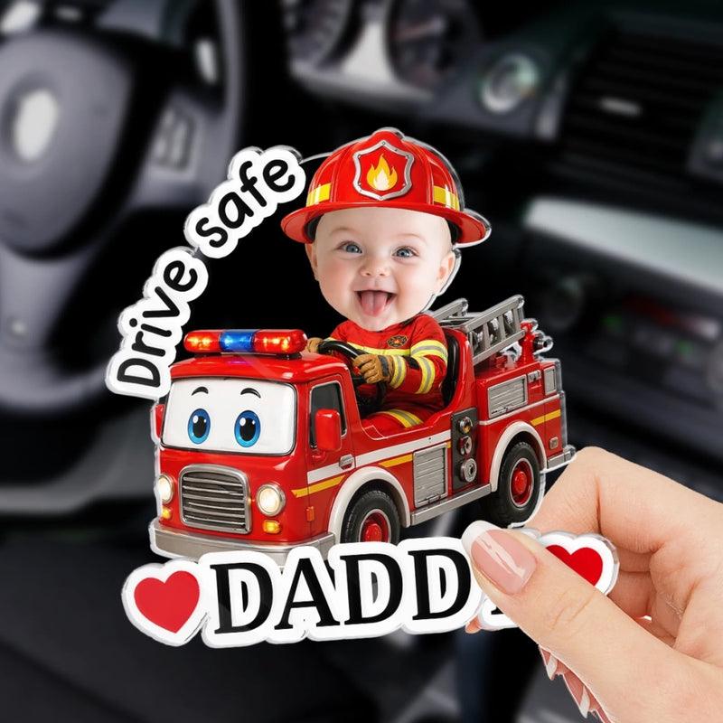 Personalized Photo Acrylic Car Visor Clip – Gifts For Dad – Love Rides With You Always