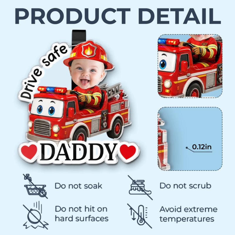 Personalized Photo Acrylic Car Visor Clip – Gifts For Dad – Love Rides With You Always