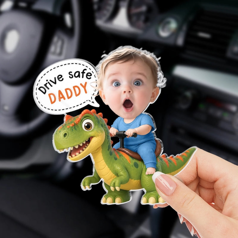 Personalized Photo Acrylic Car Visor Clip – Gifts For Dad – Drive Safe Super Dad