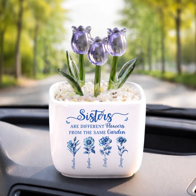 Personalized Glass Everlasting Tulips – Gifts For Women, Besties – Sisters, Rooted In The Same Love