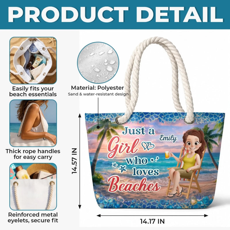 Personalized Beach Bag – Travel Gifts For Women – Poolside State Of Mind
