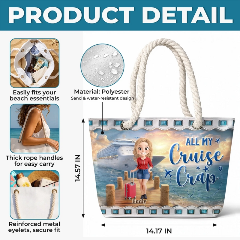 Personalized Beach Bag – Travel Gifts For Women – Let’s Cruise Into Good Times