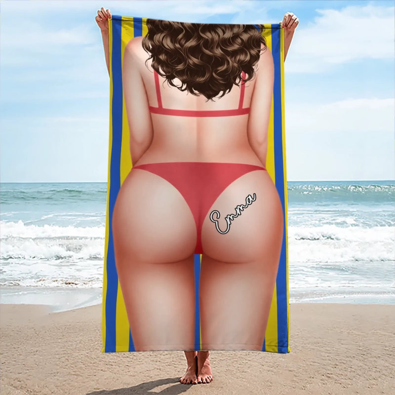 Personalized Beach Towel – Travel Gifts For Women, Best Friends – Sun, Sand And Good Vibes