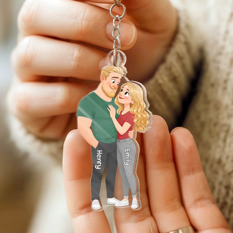 Personalized Acrylic Keychain – Gifts For Couple – Side By Side Forever