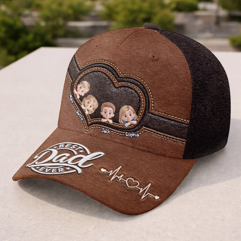 Personalized Classic Cap – Gifts For Dad, Grandpa  – Strong Heart, Strong Dad