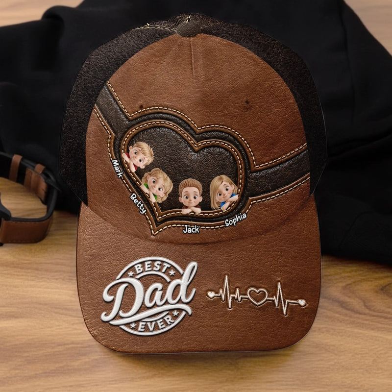 Personalized Classic Cap – Gifts For Dad, Grandpa  – Strong Heart, Strong Dad
