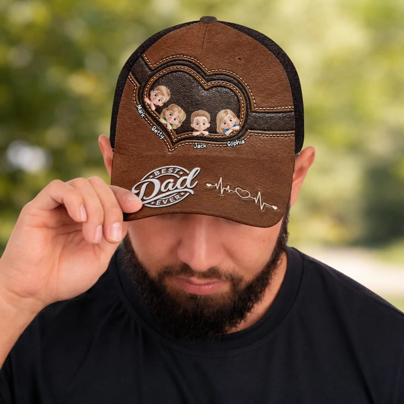 Personalized Classic Cap – Gifts For Dad, Grandpa  – Strong Heart, Strong Dad