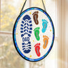 Personalized Stained Glass Window Hanging Suncatcher – Gifts For Dad, Grandpa – Raised By A Real One