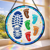 Personalized Stained Glass Window Hanging Suncatcher – Gifts For Dad, Grandpa – Raised By A Real One