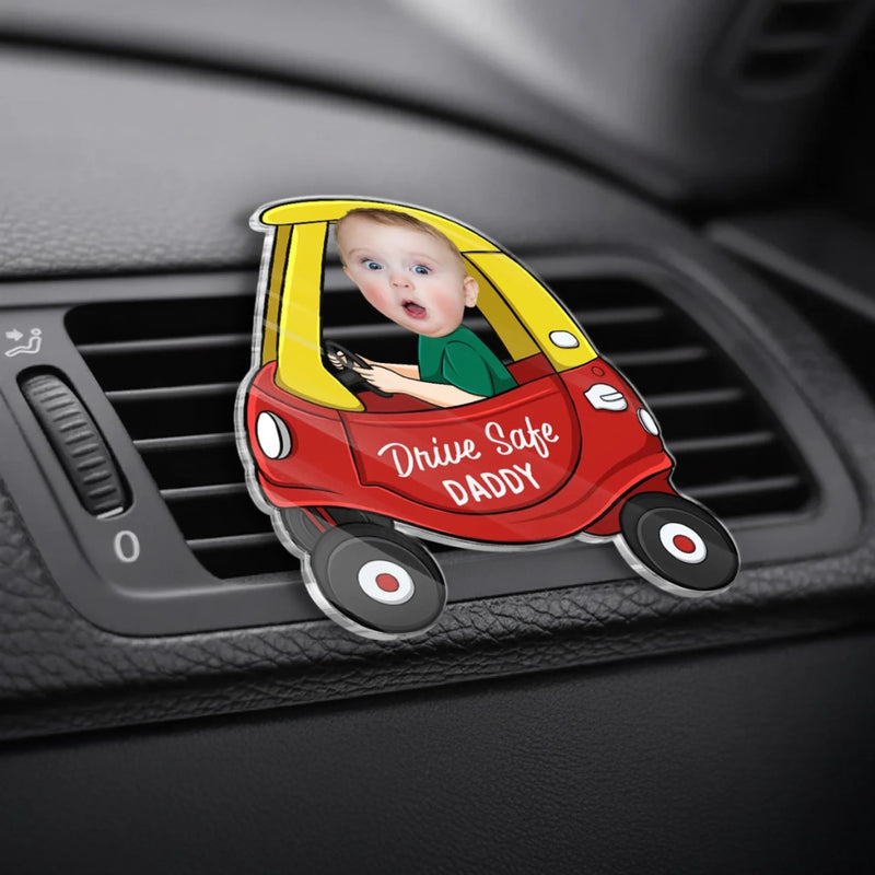 Personalized Photo Acrylic Car Vent Clip – Gifts For Dad – Love Rides With You