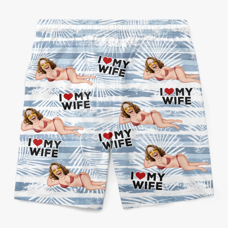Personalized Photo Men Beach Shorts – Gifts For Him, Husband –  I Love My Destiny