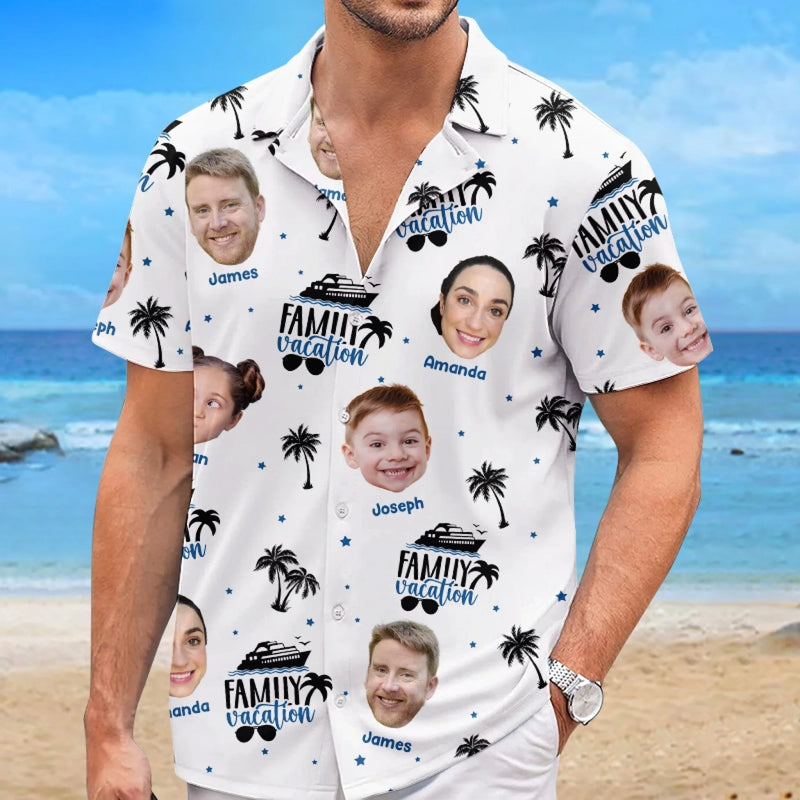 Personalized Photo Hawaiian Shirt – Summer Gifts For Family Members – Happiness Is A Summer Day With Family