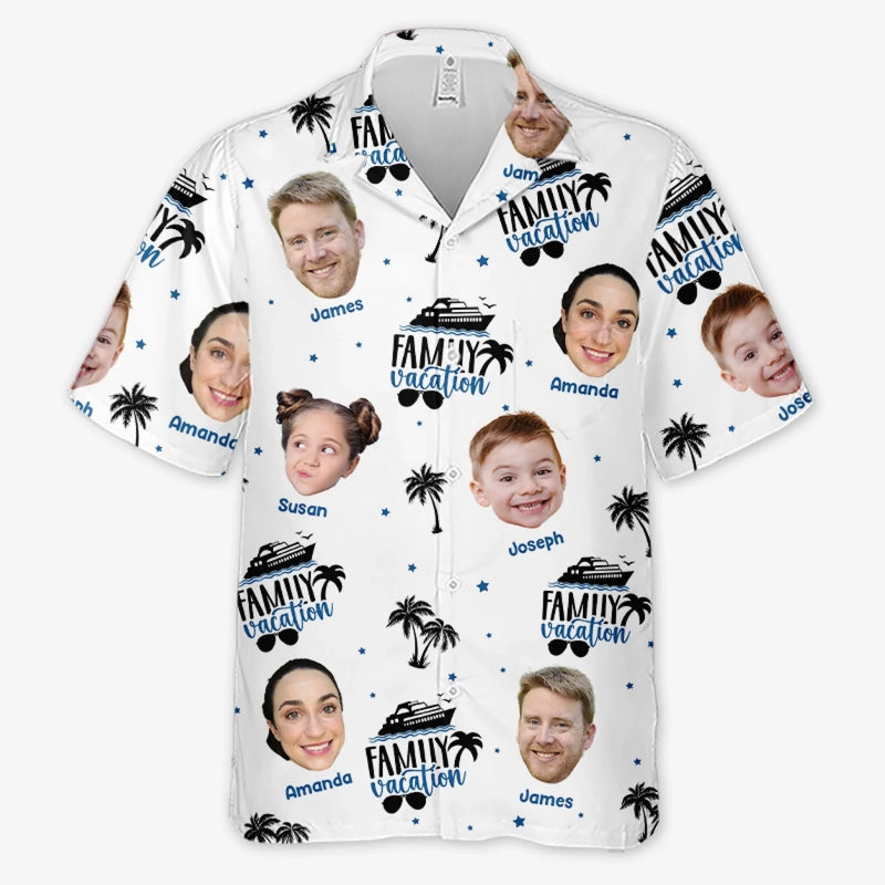 Personalized Photo Hawaiian Shirt – Summer Gifts For Family Members – Happiness Is A Summer Day With Family