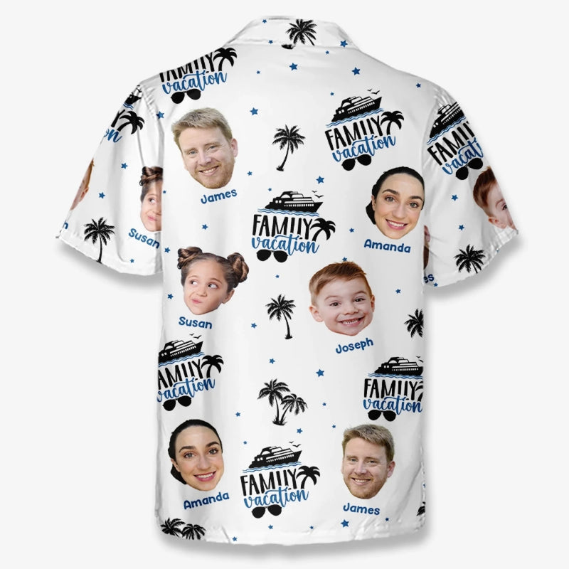 Personalized Photo Hawaiian Shirt – Summer Gifts For Family Members – Happiness Is A Summer Day With Family