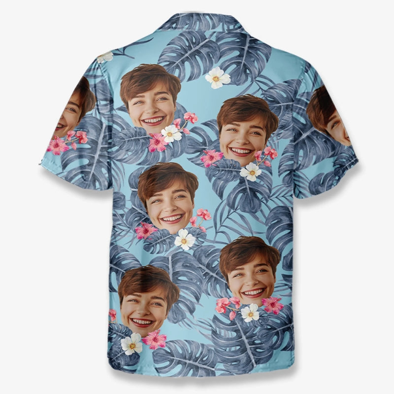 Personalized Photo Hawaiian Shirt – Summer Gifts For Him – Ocean Air, Salty Hair