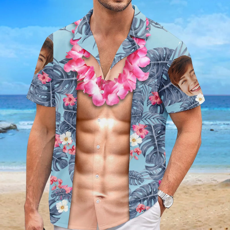 Personalized Photo Hawaiian Shirt – Summer Gifts For Him – Ocean Air, Salty Hair