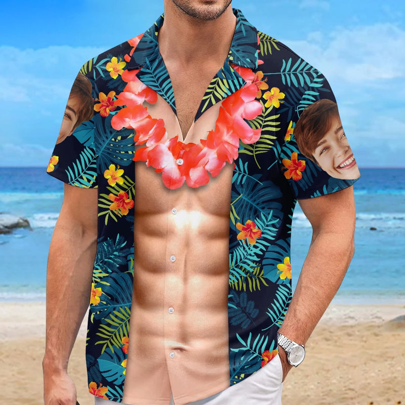 Personalized Photo Hawaiian Shirt – Summer Gifts For Him – Life’s A Wave, Catch It