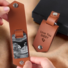 Personalized Photo Engraved Leather Keychain – Gifts For New Dads, Grandpas – Your Little Miracle Is On The Way