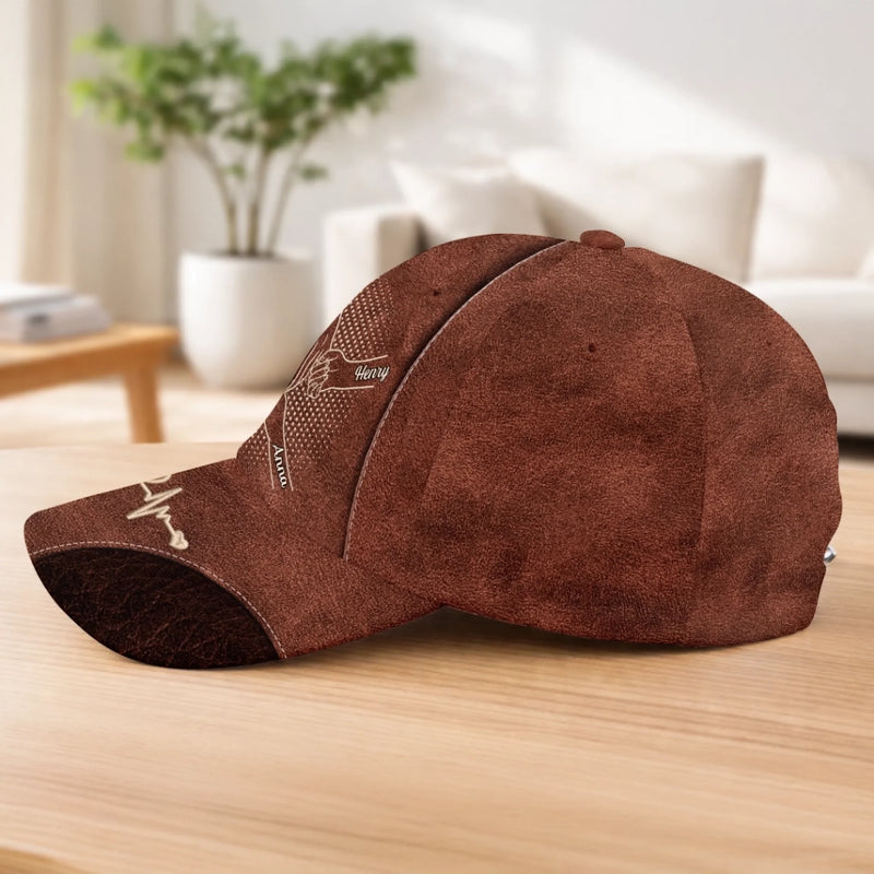 Personalized Classic Cap – Gifts For Dad, Grandpa  – Papa’s Hand Holds The Whole Family