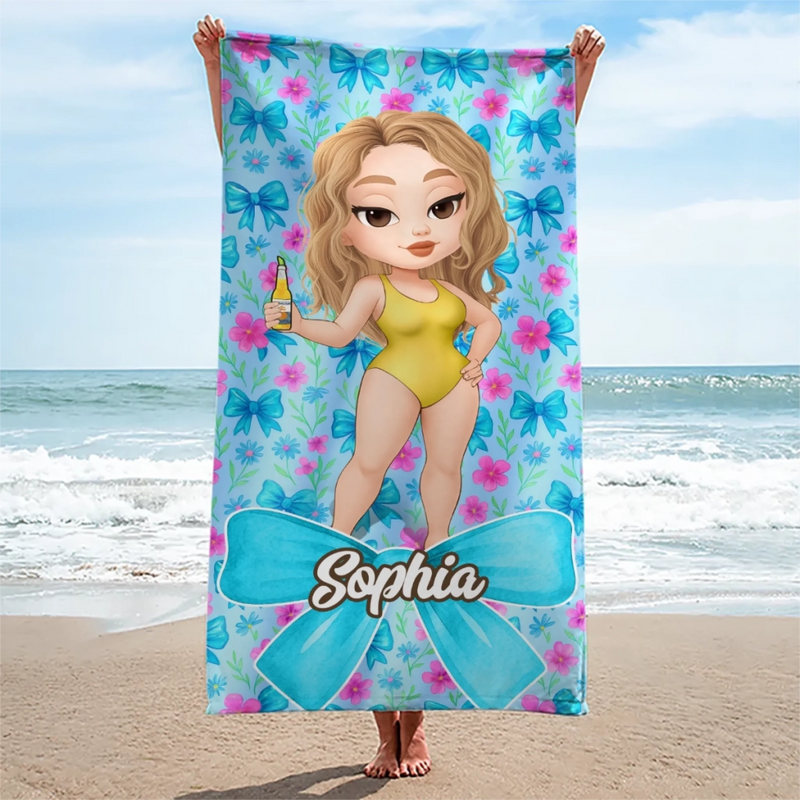 Personalized Beach Towel – Travel Gifts For Women, Best Friends – Beach Days And Cocktails
