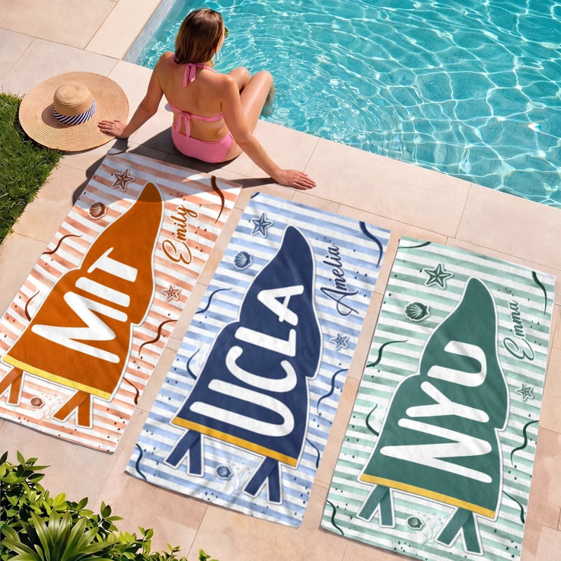 Personalized Beach Towel – Travel Gifts For Women, Best Friends – Straight Outta Graduation Season