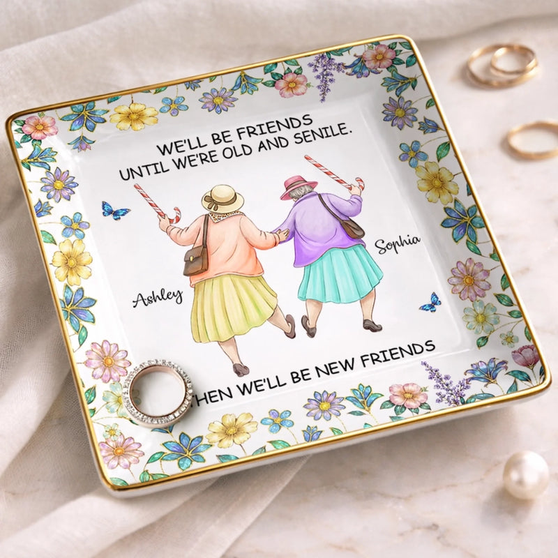Personalized Full-Print Jewelry Dish – Birthday Gifts For Women, Besties, Sisters, BFF – Besties For A Lifetime