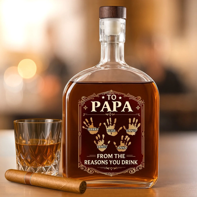 Personalized Liquor Decanter – Birthday Gifts For Dad, Grandpa – Dad Makes Life Better