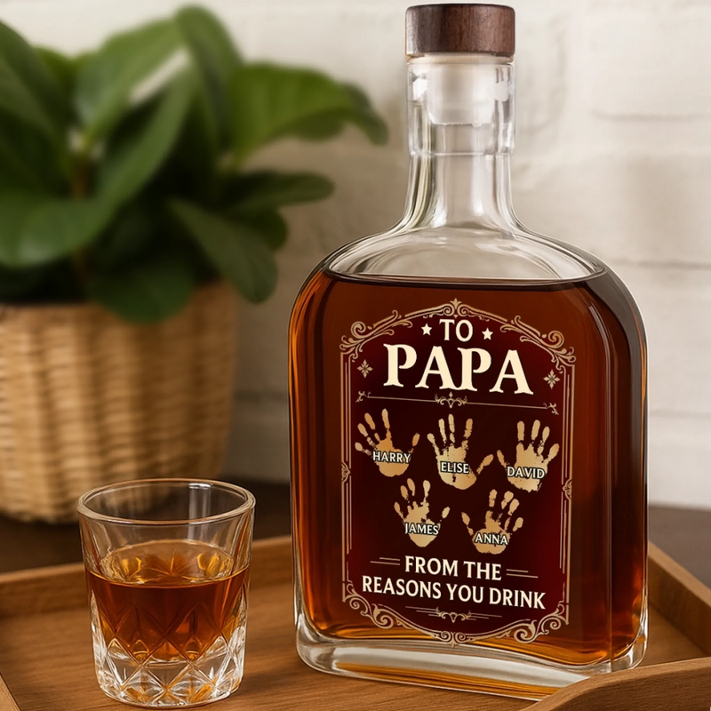 Personalized Liquor Decanter – Birthday Gifts For Dad, Grandpa – Dad Makes Life Better