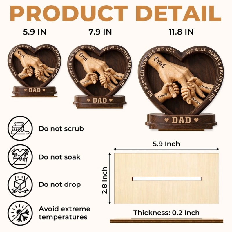 Personalized 2-Layered Wooden Plaque – Gifts For Dad, Grandpa – Crafted With Love