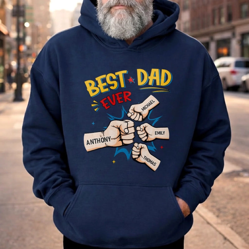 Personalized Unisex T-shirt, Hoodie – Father's Day Gifts For Dad, Grandpa – Dad Is My First Hero