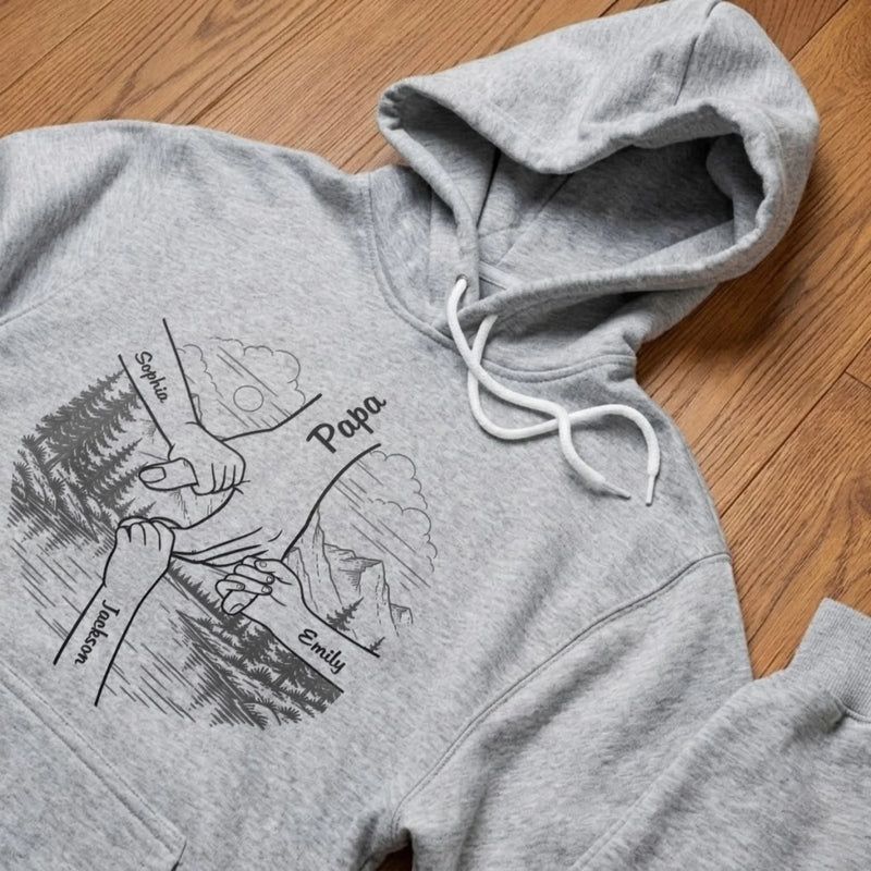Personalized Unisex T-shirt, Hoodie – Gifts For Dad, Grandpa – Holding Hands, Holding Hearts