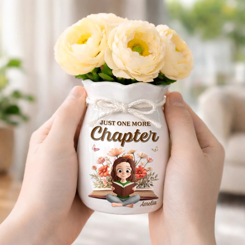 Personalized Ribbon Flower Vase – Gifts For Book Lovers, Bookworms, Readers – Collecting Stories, Not Things
