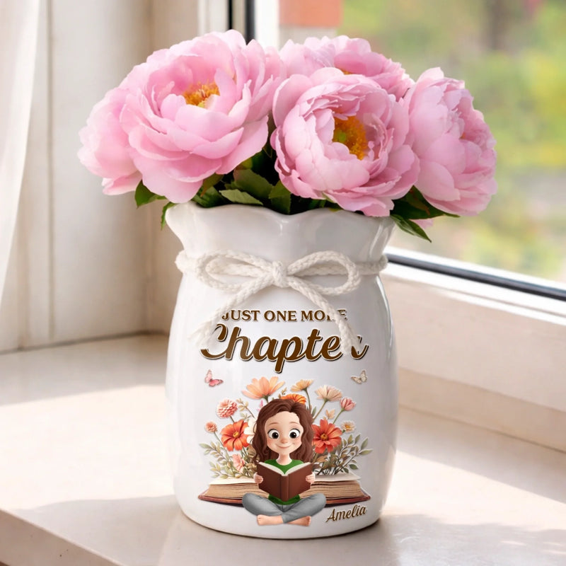 Personalized Ribbon Flower Vase – Gifts For Book Lovers, Bookworms, Readers – Collecting Stories, Not Things